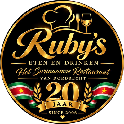 RUBY'S Eten en drinken, het Surinaamse restaurant van Dordrecht, 20 jaar, since 2006